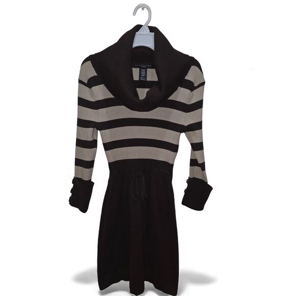 Apostrophe Junior Sweater Dress Size PM Striped Cowl Neck Pre-Owned Like New - Picture 4 of 12